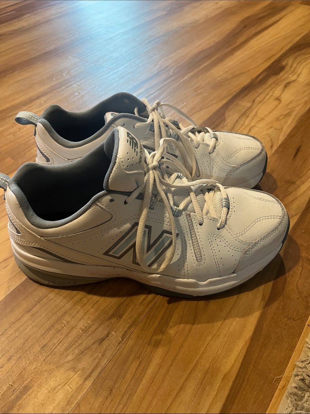 New Balance White and Gray Walking Sneakers